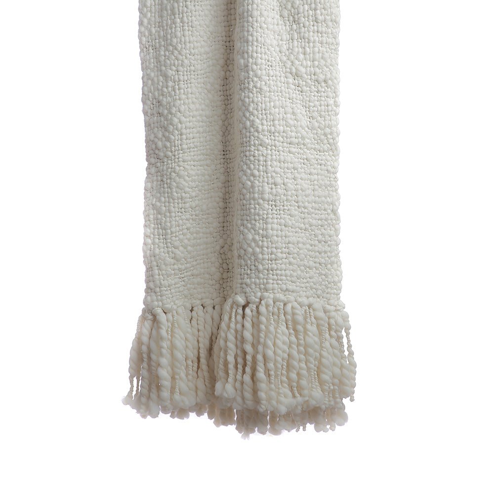 Merino Wool Cable Knit Throw Blanket