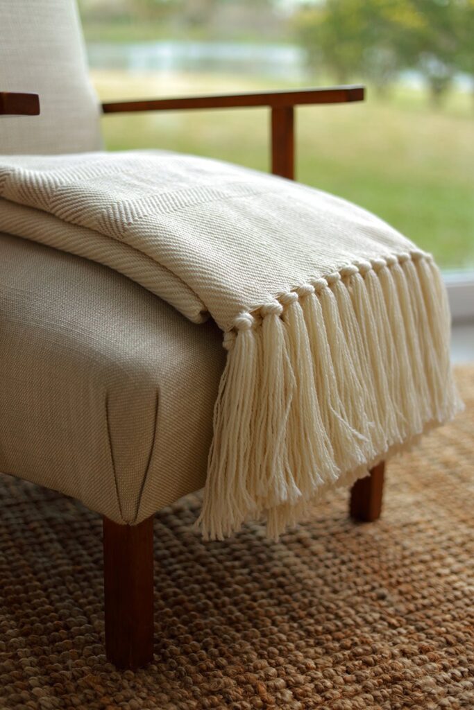 Camel Merino Wool Woven Throw
