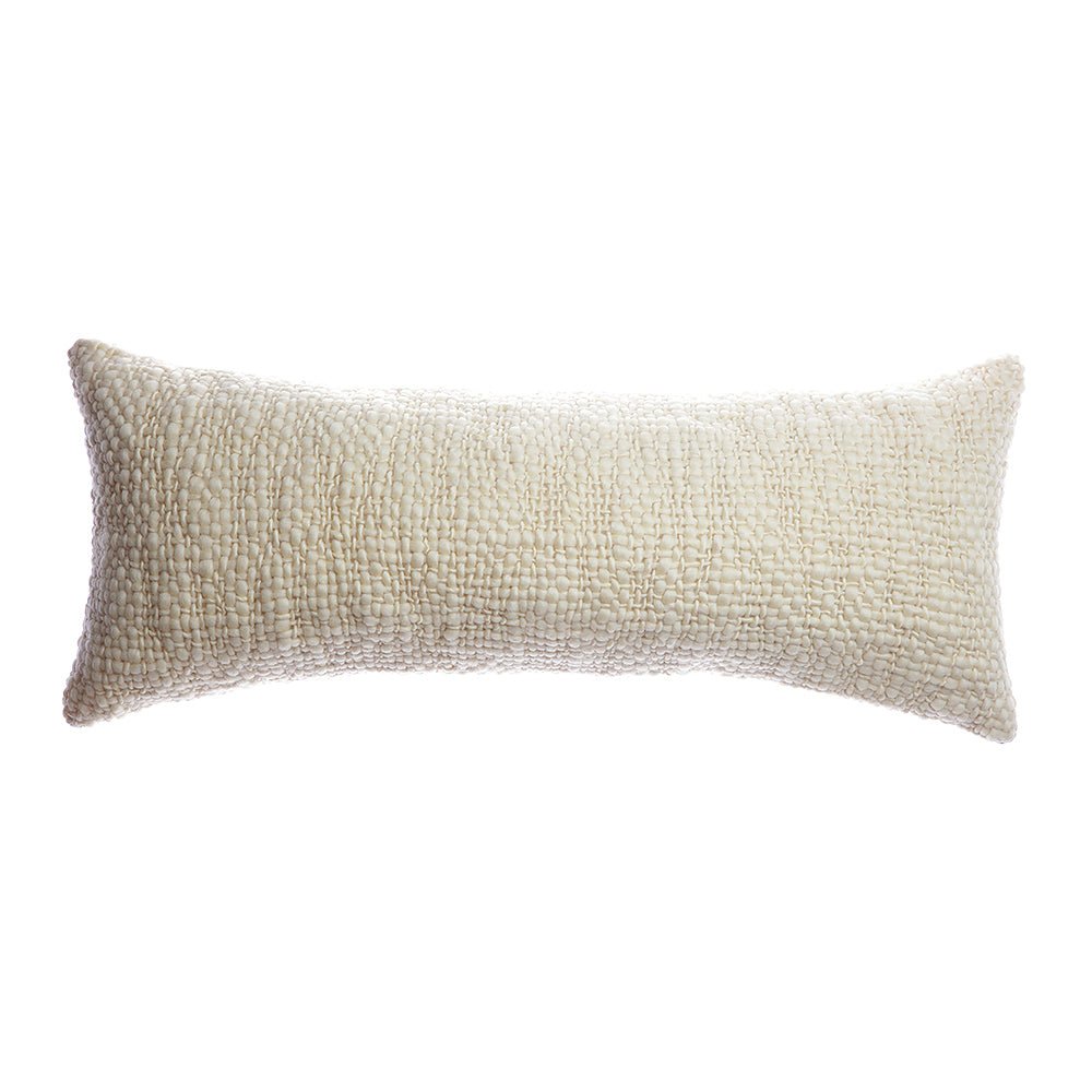 Flame Pattern Natural Wool Lumbar Pillow - Image 4