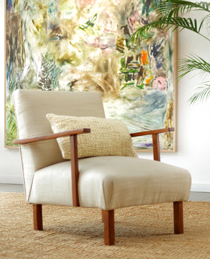 Flame Pattern Natural Wool Lumbar Pillow - Image 5