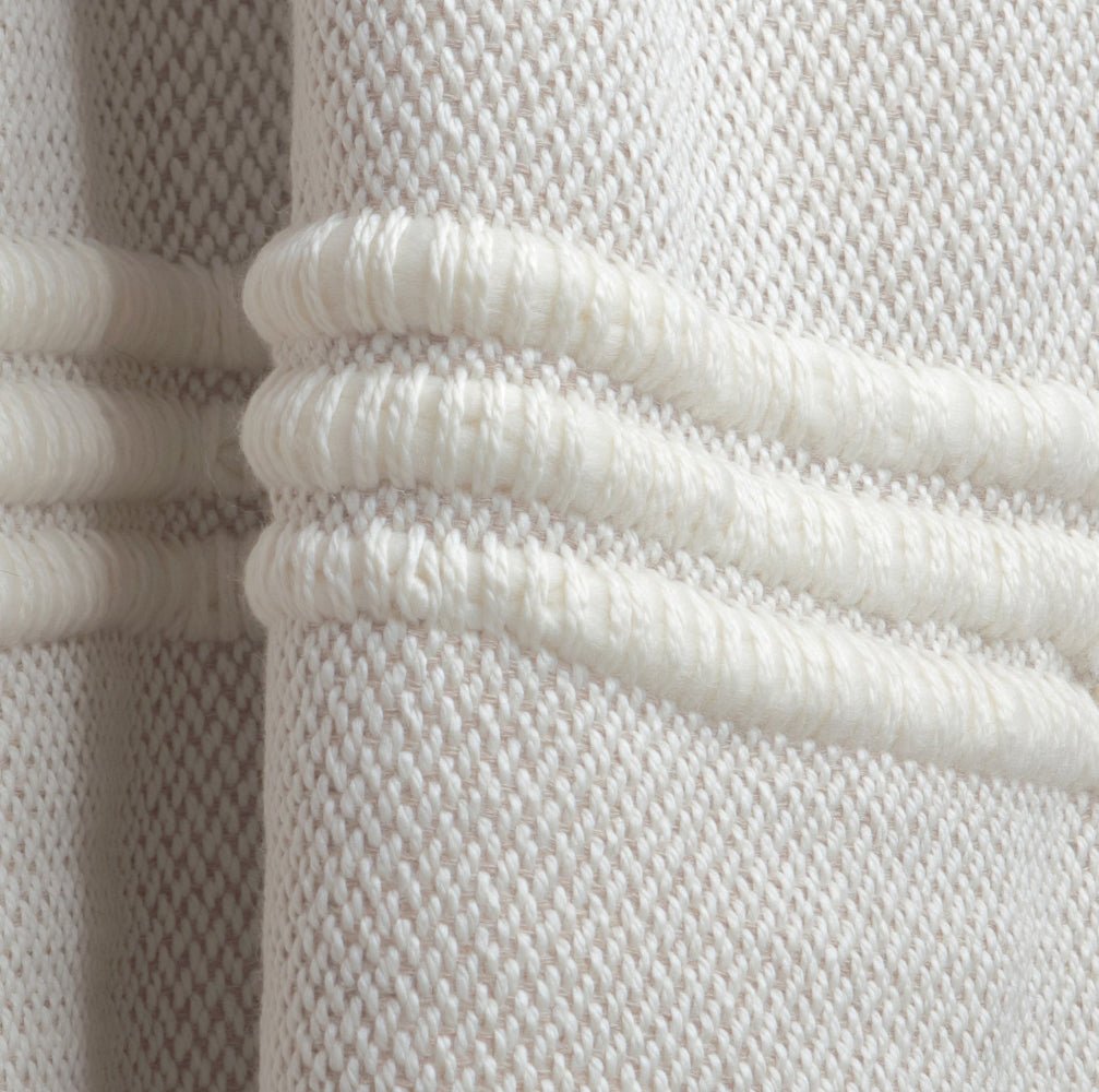 Ivory & Beige Striped Throw Blanket