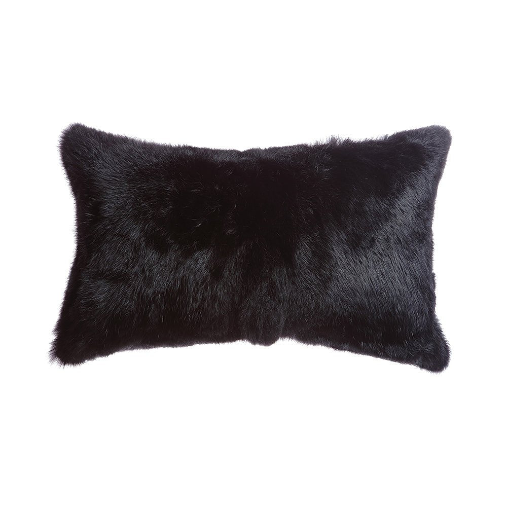 Rabbit Fur Plush Accent Pillow - Image 2
