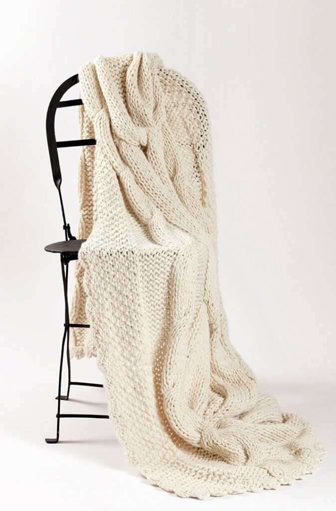 Knot Knit Merino Throw Blanket