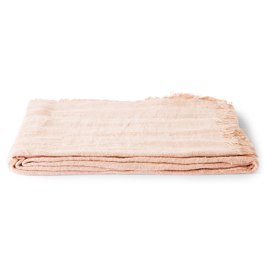 Linen table cloth - salmon - Image 3